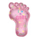 Baby Girl Footprint Foil Balloon