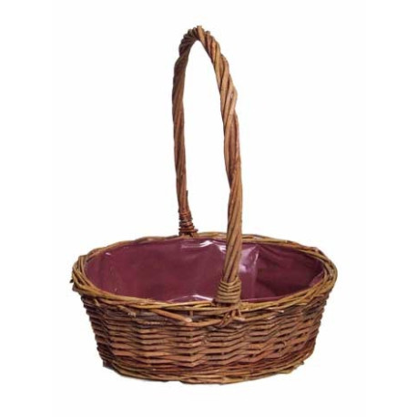 Unpeeled Oval Lined Basket