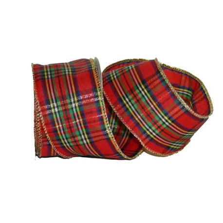 Wired Tartan Ribbon (63mm x 10 yds)