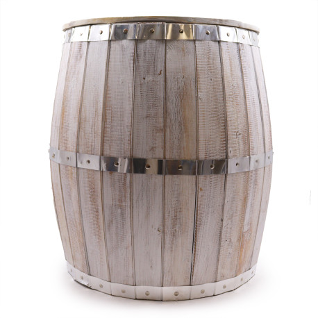 Beer Barrel Table - Whitewash