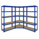 Monster Racking T-Rax Corner Shelving Unit &amp; 2 x 90cm Garage Storage Bays, Blue