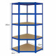 Monster Racking T-Rax Corner Shelving Unit &amp; 4x 90cm Garage Storage Bays, Blue