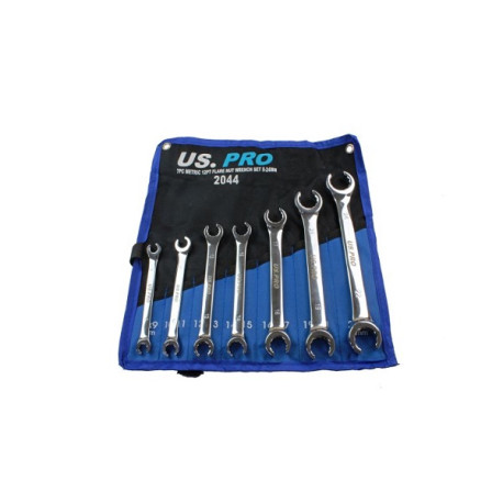 US PRO 7 PC Metric Flare Nut Wrench Set