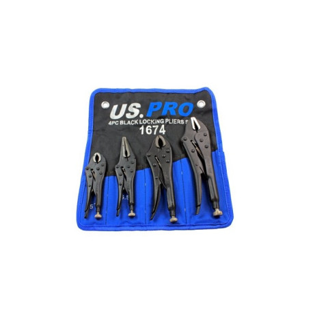 US Pro 4PC Black Locking Pliers Set