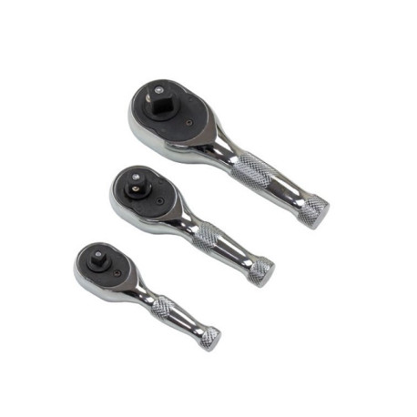 US Pro 3 Pc Stubby Ratchet Set 1/4", 3/8" & 1/2"