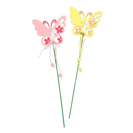 Butterfly and Flower Wooden Picks (Pack of 10)