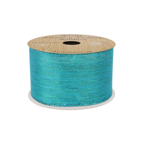 Turquoise Shimmer Thread Ribbon (63mm x 10yds)