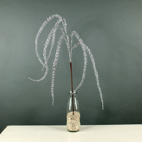 Silver Glitter Amaranthus Spray