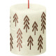 Bolsius Rustic Soft Pearl Silhouette Pillar Candle with Tree (80mm x 68mm)