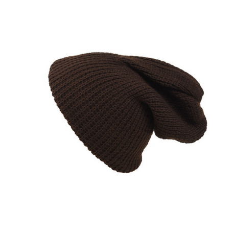 Unisex Warm Skull Cap Winter Knitted Hat - Coffee