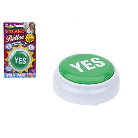 Novelty Yes Button On Blister Card