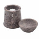 Small Soapstone Oil Burner 8cm - Sun &amp; Stars