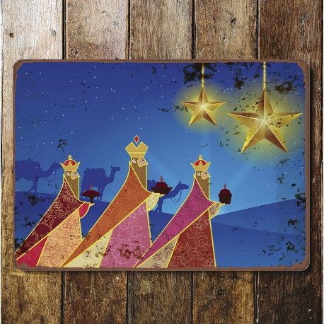 3 wise men kings nativity star  Christmas - Metal Advertising Wall Sign