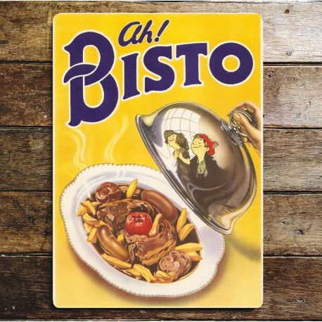 Ah Bisto dish - Metal Advertising Wall Sign