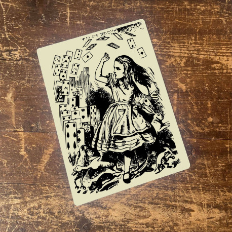 Alice in wonderland Cards Illustration - Metal Alice in wonderland Wall Sign