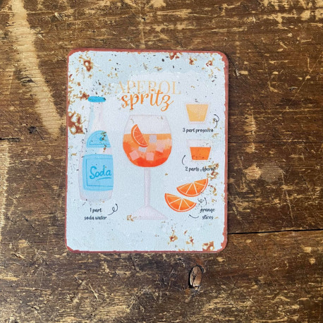 Aperol spritz  Drink Cocktail Recipe  - Metal Sign Plaque