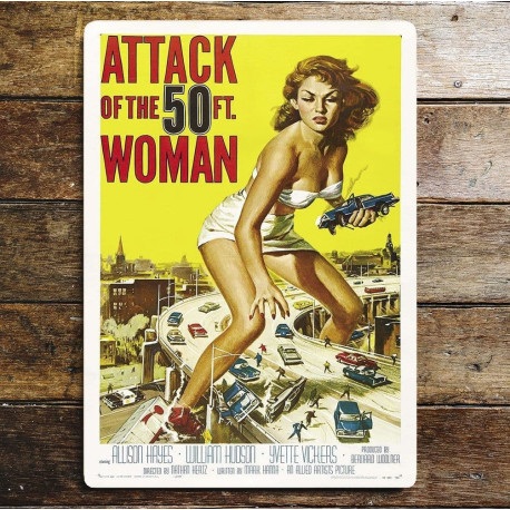 Attack of The 50ft Woman Movie - Metal Movie Wall Sign