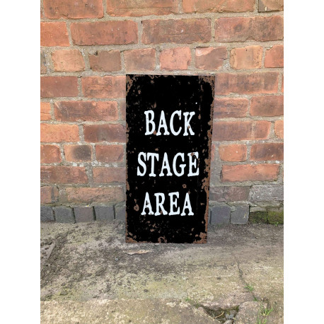 Back Stage Area - Metal Advertising Wall Sign