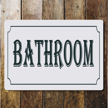 Bathroom Door Sign - Metal Art Wall Sign