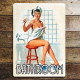 Bathroom Door Sign Pin Up Personalised With Any Name / Text - Pin Up Girl  Metal Sign