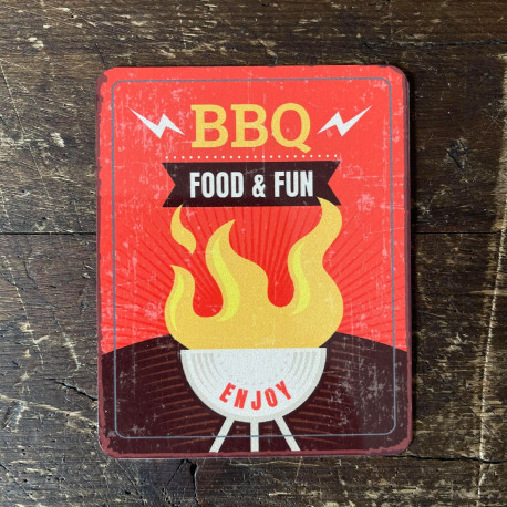 BBQ Food & Fun Enjoy -  Metal Sign Plaque