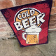 Beer Cold Bar  - Metal Vintage Wall Sign