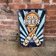 Beer Cold Cheers  - Metal Vintage Wall Sign