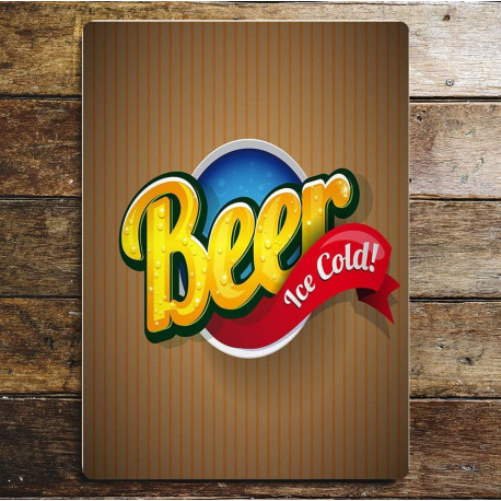 Beer Ice Cold - Metal Humour Wall Sign