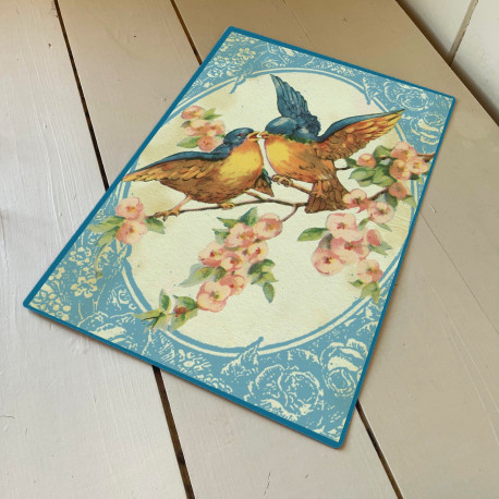 Birds And Blossom shabby chic - Metal Humour Wall Sign