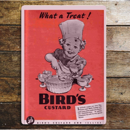 Birds Custard What A Treat - Metal Advertising Wall Sign