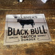 Black Bull Scotch Pub Bar Mirror  - Mirroed Metal Wall Sign