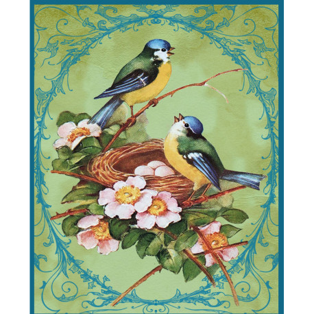 Blue Birds And Nest Collage - Metal Humour Wall Sign