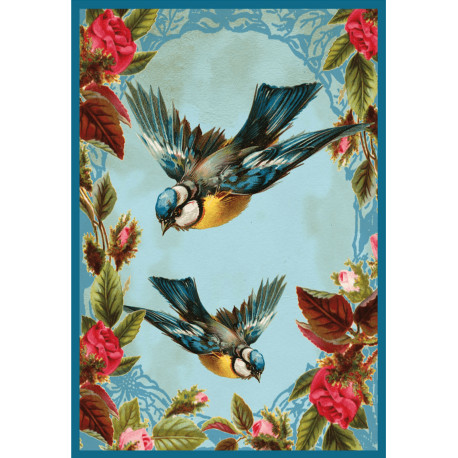 Blue Birds Collage - Metal Humour Wall Sign