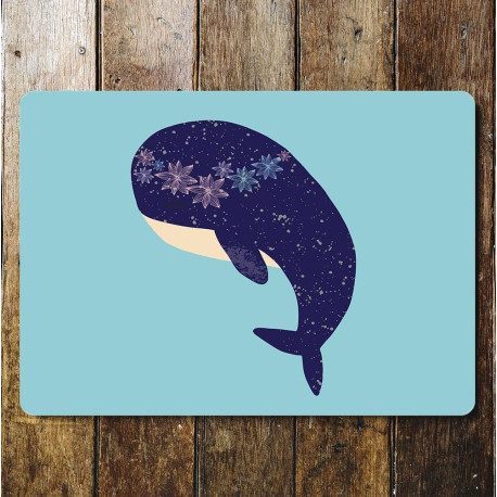 blue whale floral headband   - Metal Advertising Wall Sign