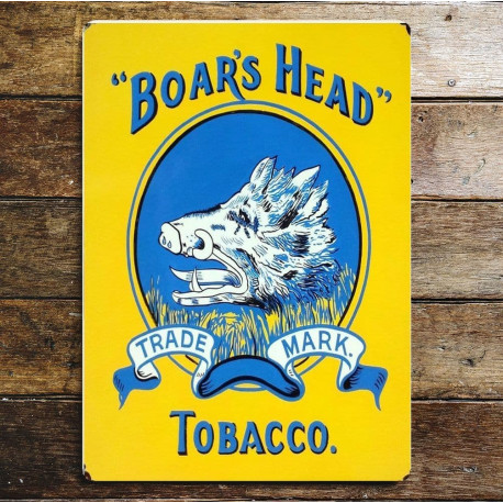 Boars Head Tobacco - Metal Advertising Wall Sign