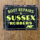 Boot Repairs &amp; Sussex Rubbers  - Metal Sign Plaque