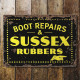 Boot Repairs &amp; Sussex Rubbers  - Metal Sign Plaque