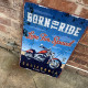 Born To Ride love for speed motorcycle Motorbike garage - Metal Retro Wall Sign