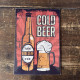 Bottle Beer Cold Bar  - Metal Vintage Wall Sign