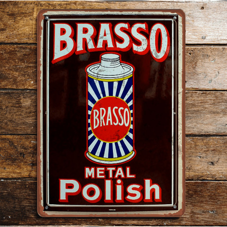 Brasso  Metal Polish - Metal Advertising  Metal Sign Plaque