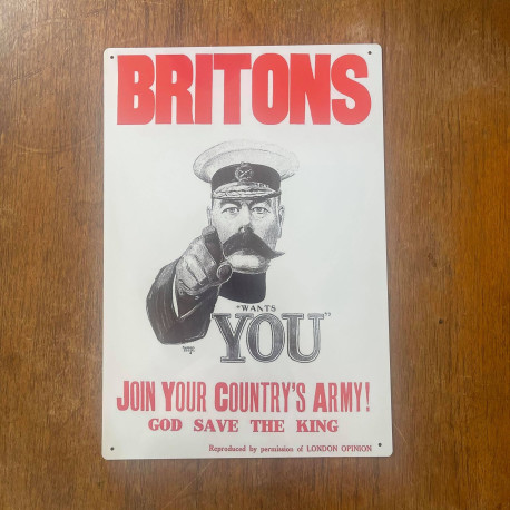 Britons Join Your Countrys Army - Metal Propaganda Wall Sign