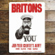 Britons Join Your Countrys Army - Metal Propaganda Wall Sign