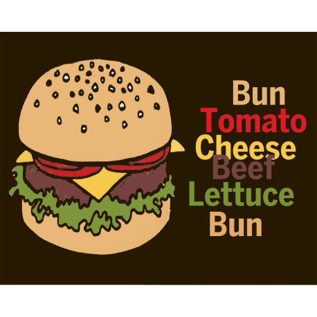 Burger Bun Tomato Cheese Beef Lettuce bun- Metal Humour Wall Sign