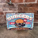 Burger Take Away Food - Metal Retro Wall Sign