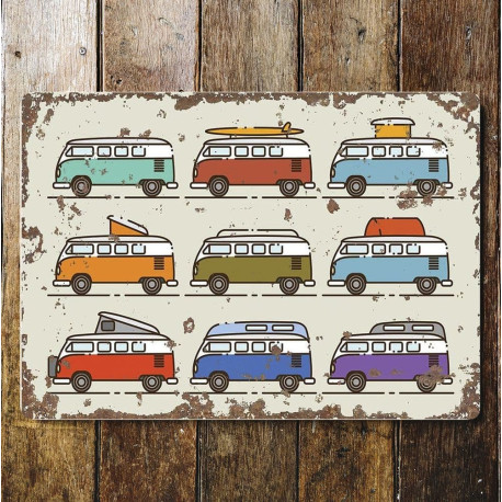 Camper Van Collection - Metal Vintage Wall Sign