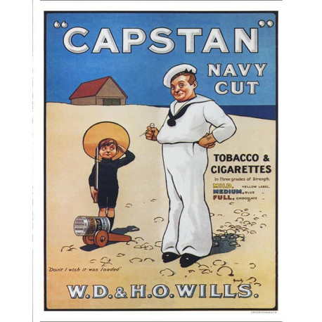 Capstan Navy Cut Tobacco & Cigarettes - Metal Advertising Wall Sign