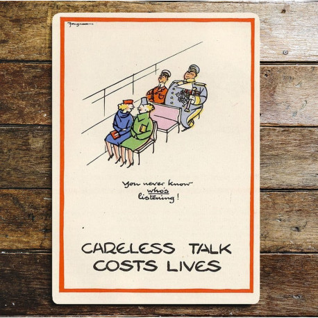 Careless Talk Cost Lives - Metal War Wall Sign