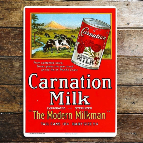 Carnation Milk The Modern Milkman - Metal Advertising Wall Sign