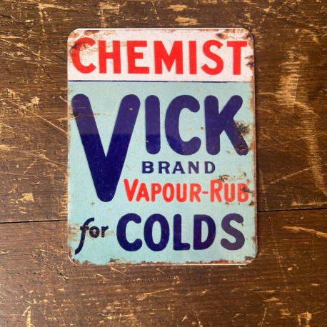 Chemist Vick For Colds Metal Sign Plaque