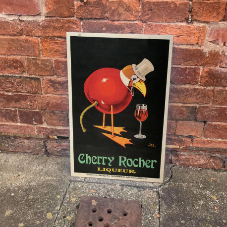 Cherry Rocher Liqueur Drink - Metal Advertising Wall Sign